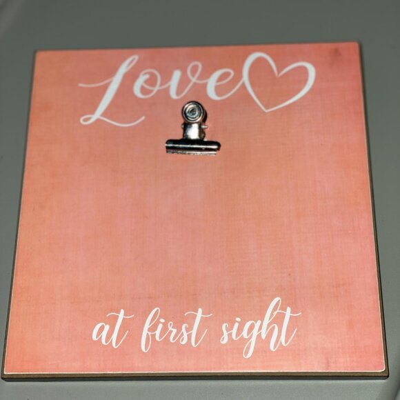 Love At First Sight Photo Holder Frame Pink Valentines Display Photo Frame - Picture 7 of 10
